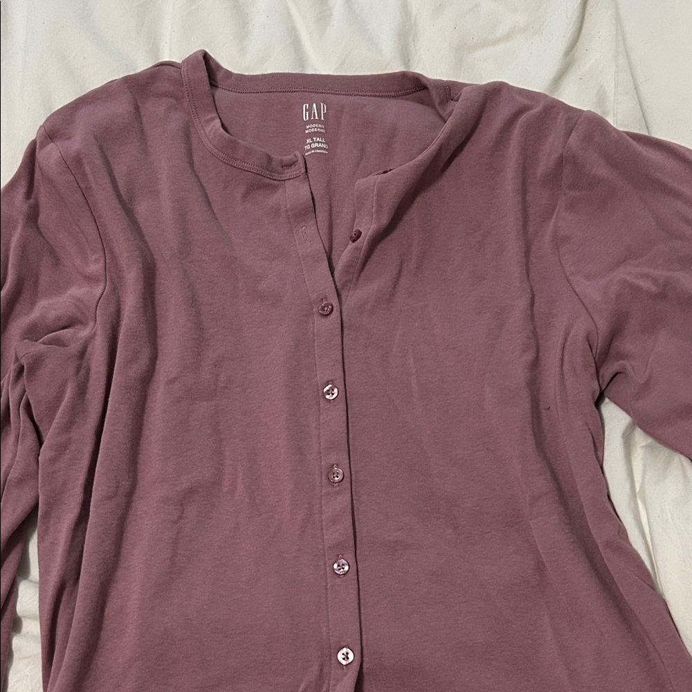 GAP Dusty Rose Button-Up Cardigan